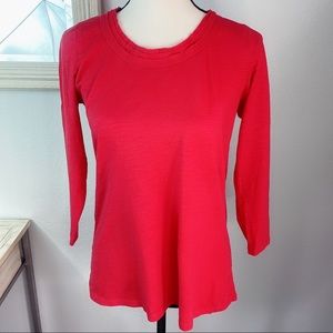 J. Jill Red Scoop Neck blouse